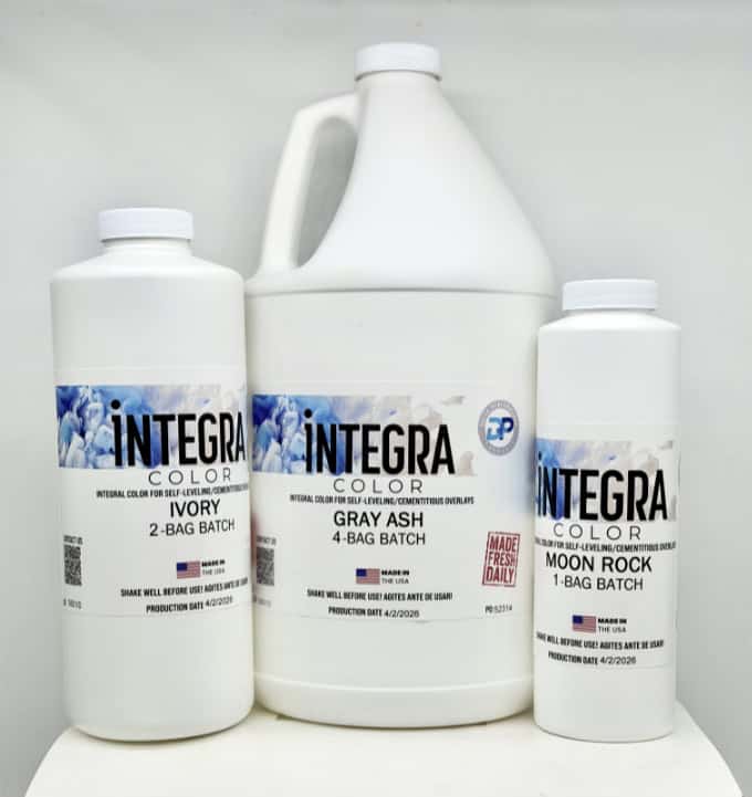 Integra color lineup of ivory, gray ash, and moon rock products.