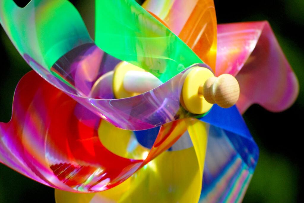 Pinwheel in multiple colors.